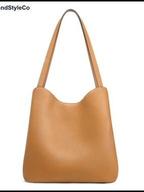 Genuine Leather Tote Bag for Women, Spacious Shoulder Handbag Purse with 3
